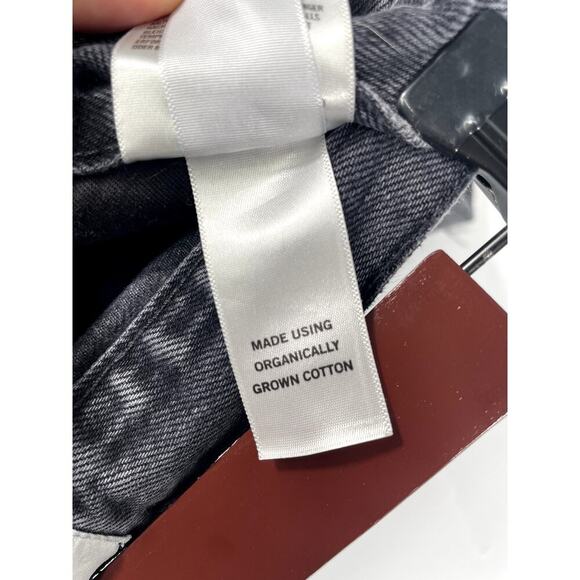 Agolde 90’s Crop Black Shutter Loose Fit Distressed Button Fly Denim Jeans Pants - Picture 13 of 15